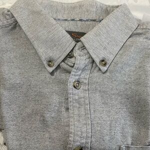 Ben Sherman Shirt Mens Large Button Down Light Gray  100% Cotton Long Sleeve